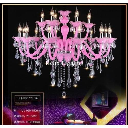 Newly Pink K9 Clear Crystal Chandelier Lustre Crystal Chandelier Optional Lustres De Cristal Chandelier AC 100% Guaranteed