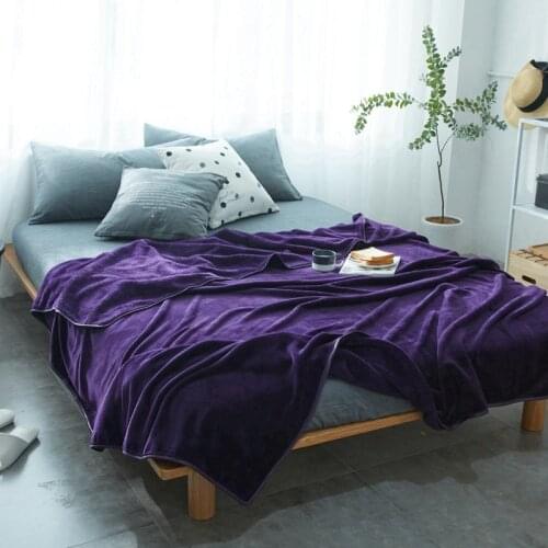 Pure Color Blanket Thickened and Breathable Raschel Blanket Is Environmentally Friendly Skin Friendly Sofa Blankets for Winter