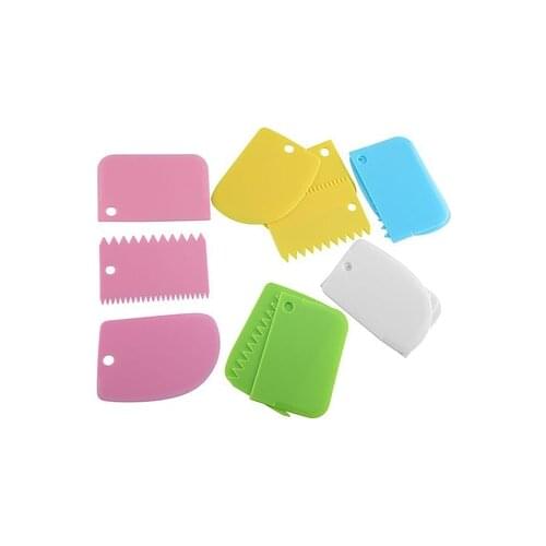 3Pcs/Set Plastic Cake Scraper Set Multifunction Blade Fondant Cake Decoration Tool Pastry Cream Butter Spatula