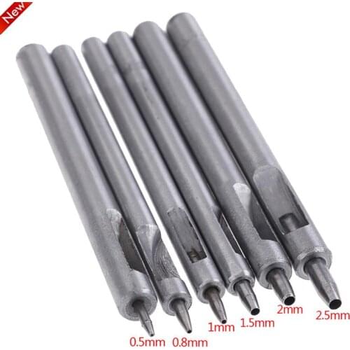 DIY Handmade Belt Punching Leather Hole Punch Hollow Drilling Tools Leather Handicraft Puncher Set Leather Tool 0.8MM-2.5MM