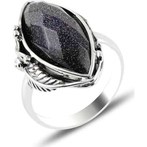 Silver 925 Sterling Blue Star Cubic Zirconia Ring