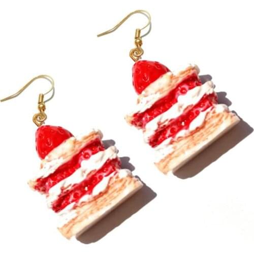 Napoleon Earrings Ice Cream Cake Ice Cream Female Food Play Exaggerated Fun Earrings Mini Funny Cute Personality Fashion