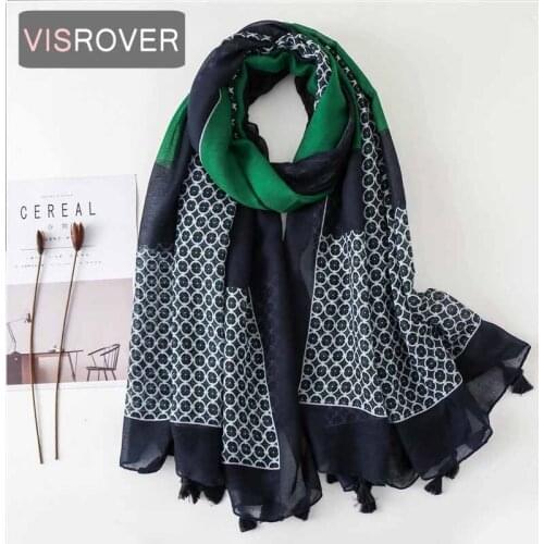VISROVER 2020 new geometry printing viscose summer scarf with tassel Fashion beach Wraps Spring Shawls Hijab gift wholesales