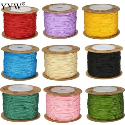 100m/Spool 0.8mm Nylon Cord Thread Nylon Cord Jewelry Making String Strap Necklace Rope Bead DIY for Bracelet Black Red Cord