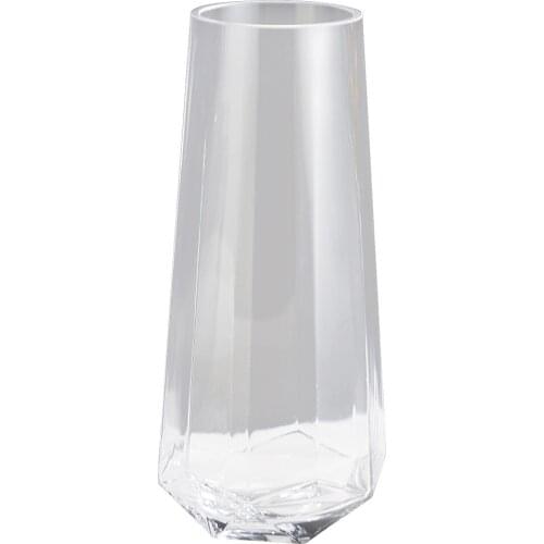 Nordic Straight Tube Diamond Glass Vase Flower Vase Home Decor Living Room Decoration Glass Vases for Flower Arrangements Gifts