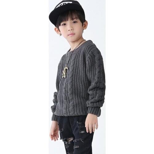 Solid Knitting Spring Autumn Winter Sweater Baby Boys Kids Childrens Warm Plus Velvet Thicken Top High Quality