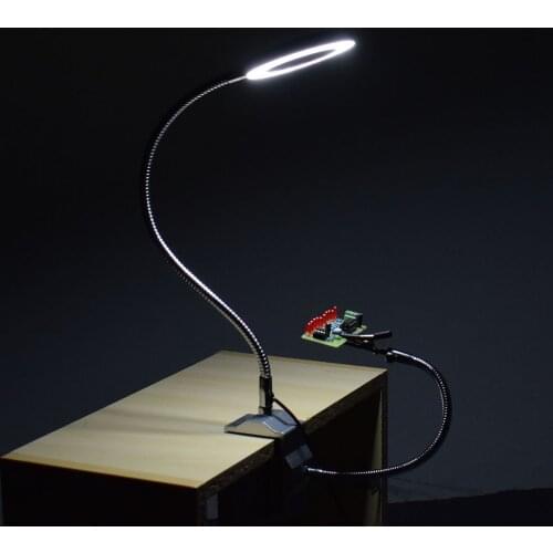 Magnification 3X USB Illuminated Magnifying Glass FlexibleTable Clamp Magnifier Repairing Station Welding Soldering Iron Holder