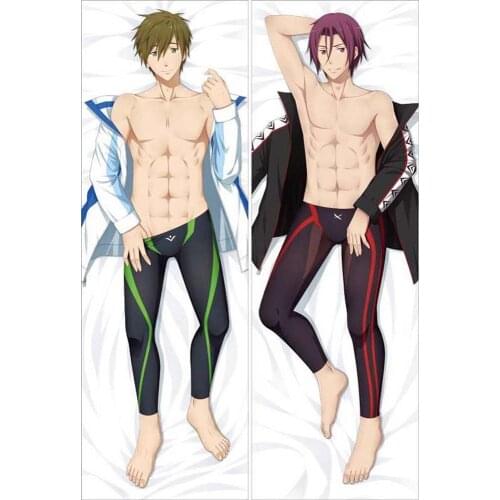 Japan Anime Free Iwatobi Swim Club Rin Matsuoka+Tachiba Throw Otaku Dakimakura Gifts Bedding Hugging Body Pillow Case 150x50 CM