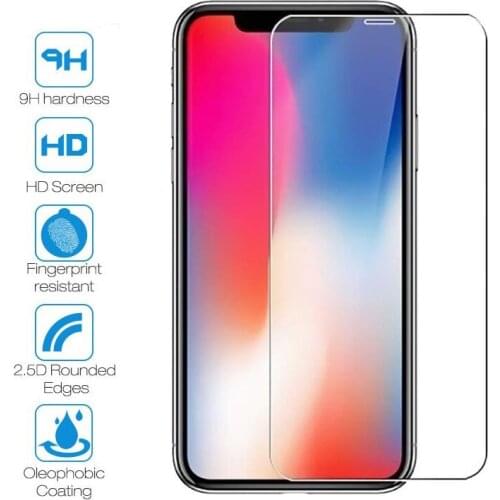 9H Protective Glass on the for iPhone X XR XS 11 12 Pro Max 12 MINI Anti Fingerprint Screen Protector for iPhone 7 8 6S PLUS 5S