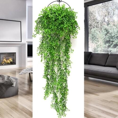 Green Hanging PE Plant Fake Artificial Plant Willow Wall Home Decoration Balcony Long Decoration Flower Basket Accessories
