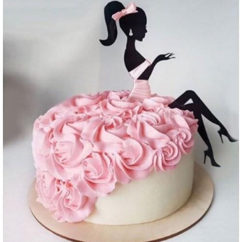 1pc Durable High Heels Lady Girl Cake Topper Acrylic Wedding Decorations Happy Birthday Dessert Cupcake Topper