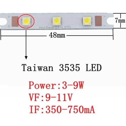 10pcs 3W-9W 3535 rectangle COB strip LED light source chip on board 48x7mm COB bar for wall lamps table lantern car lights DIY