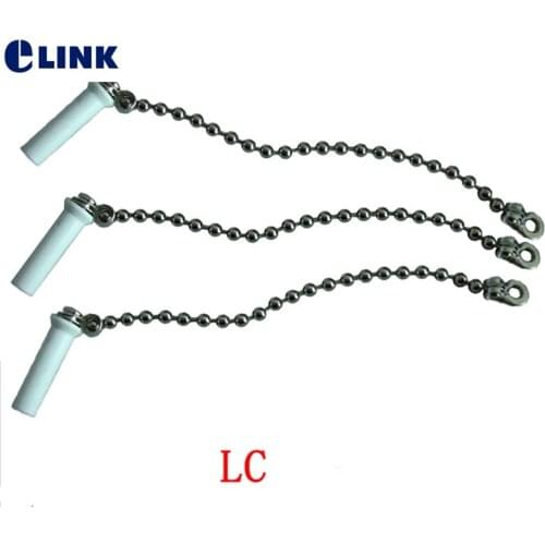10pcs LC dust cap with metal chain for LC fiber adapter waterproof Anti Dust Plug Material Chain LC connector Dust Cover ELINK