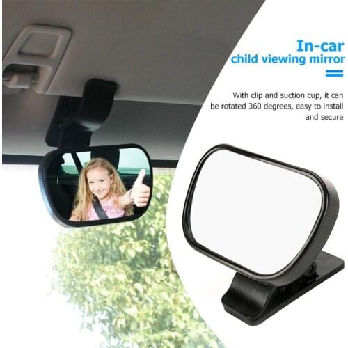 2 in 1 Baby Car Mirror Convex 360 Rotation Adjustable Lightweight Shatterproof BackseatKids Rear View Mirror Automobiles Parts