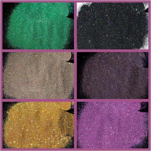 20colors Holographic DIY Manicure For Gel Polish Glitter Crafts Jewellery Diamond 0.2mm (1/128) Laser Nail Glitter Powder 50g