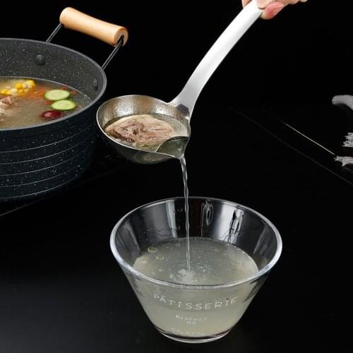 304 stainless steel oil separating spoon household kitchen oil filtering spoon soup spoons