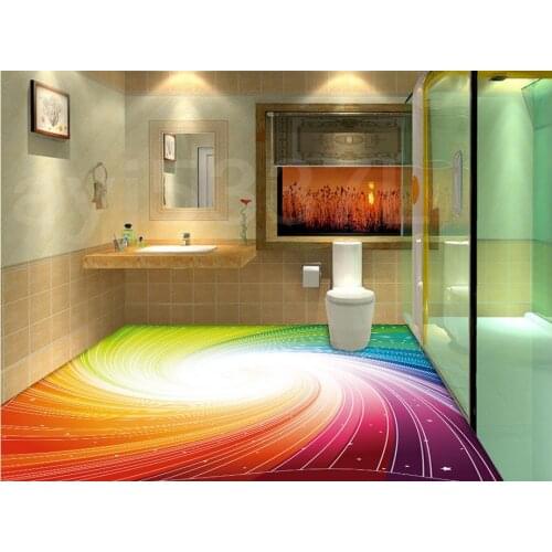 3D three-dimensional abstract bathroom floor pvc wallpaper 3d bathroom waterproof wallpaper Home Decoration