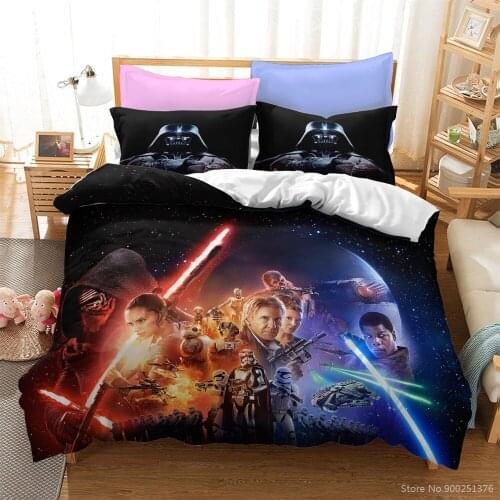3D Star Wars Bedding Set Disney Duvet Cover Pillowcase Set Soft Comforter Cover Set Twin Full Queen King Size for Children Boys