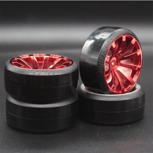 4Pcs RC 1:10 Drift Car Plastic Wheel Rim &Tyre tires For HSP 94123/94122/94103/D4/D3 6015ALL