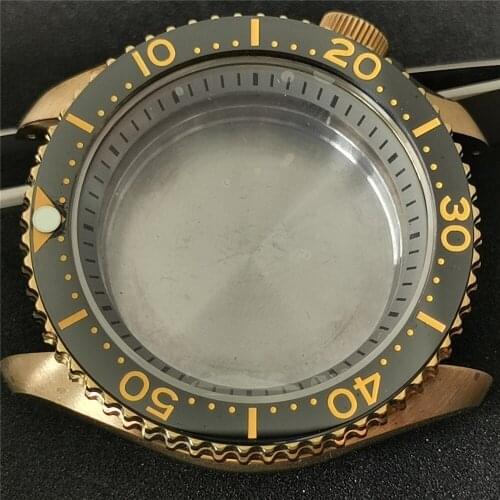 43mm Aluminum Bronze Diving Watch Case Shell Cover for NH35A/NH36A Automatic Movement Watch Repair Part