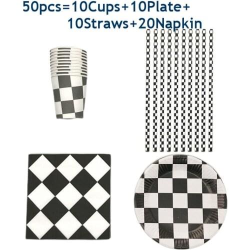 50/80 pcs Racing Car Driving Disposable Tableware birthday party set Napkin Cups Plate Straws Boy Birthday Party Decorations