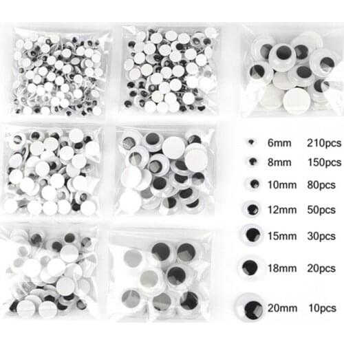6/8/10/12/15/18/20mm Mixed Size Wholesale Eyes Plastic Self-Adhesive Used For Toy Accessories DIY Craft Supplie Crafts Stickers