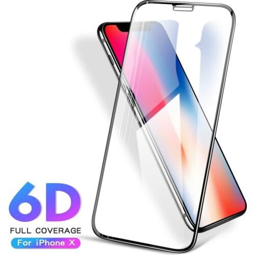 6D protective glass for iPhone 6 6S 7 8 plus X glass on iphone 7 6 8 X R XS MAX screen protector iPhone 7 6 screen protection XR