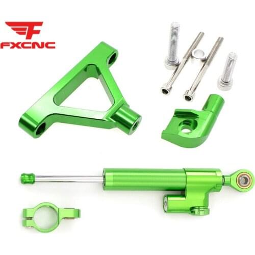 For Kawasaki ZX6R 2007 - 2008 CNC Aluminum Motorcycle Stabilizer Damper Steering Mounting Mount Bracket Holder Support Kit Set