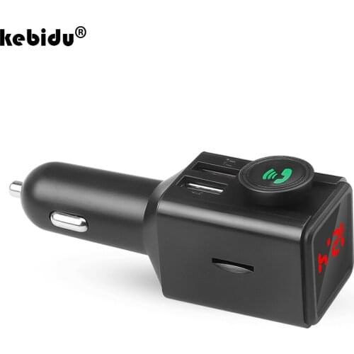 Kebidu Wireless Car Charger Radio Receiver Adapter Dual USB Blueteoth Support TF/SD Card USB Disk FM Transmitter For Car