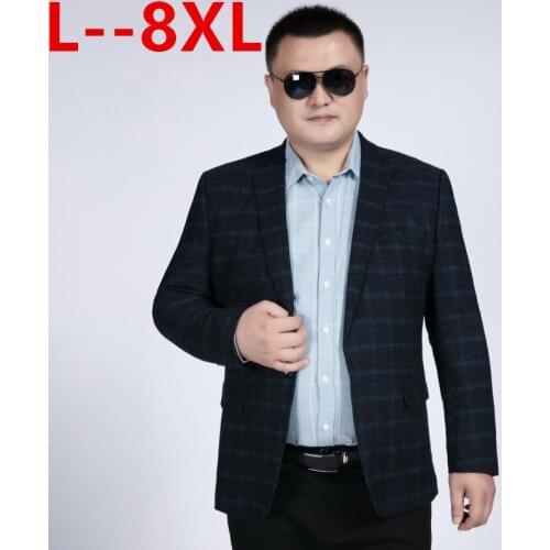 Big 10XL 8XL 6XL Plaid Blazer Mens Blazer Homme Vestidos De Novia Slim Fit Business Veste Homme Costume Mens Office Check Jacket