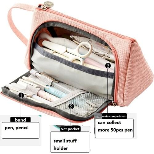 Large Capacity Kawaii Pencil Case School Students Stationery Pen Storage Bag Supplies Pencil Cases Office Stationary Supplies