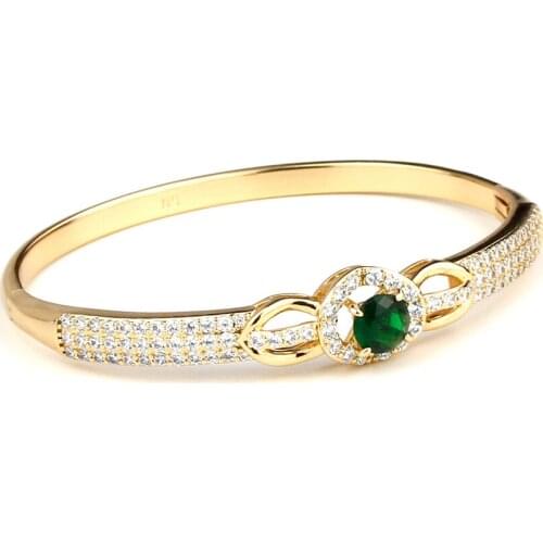 Sunspicems Fashion Dubai Women Cuff Bracelet Bangle 14K Gold Color Copper Zircon Jewelry Morocco Wedding Bridal Bijoux 2021