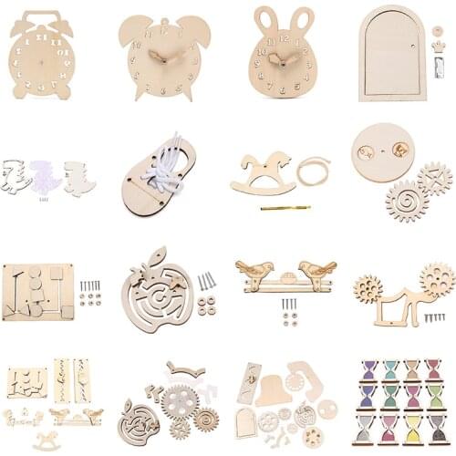 Clock Gear Dinosaur Hourglass Cat Skateboard Sparrow Eating Rice Door Shoes Phone Bunny Horse Seesaw Busy Board Accessories