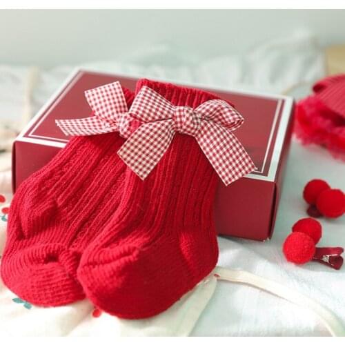 Baby New Year Socks Gift Box Full Moon Year Old Newborn Souvenirs Headband Hairpin Red Socks