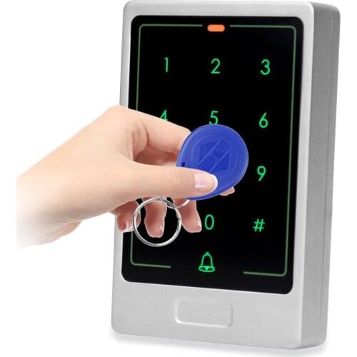 DIYSECUR 125KHz RFID Card Reader Touch Panel Backlight Metal Case Password Keypad for Access Control System Kit C20