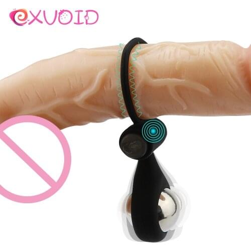EXVOID Penis Exercise Silicone Sex Shop Dumbbell Sex Toys for Men Cock Trainer Vibrator Penis Vibrating Ring Delay Ejaculation