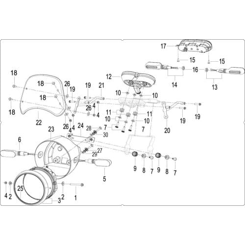 Head light tail light turning signals windshiel bracket speed meter assy head light bracket page Of Benelli BJ500 Leoncino 500
