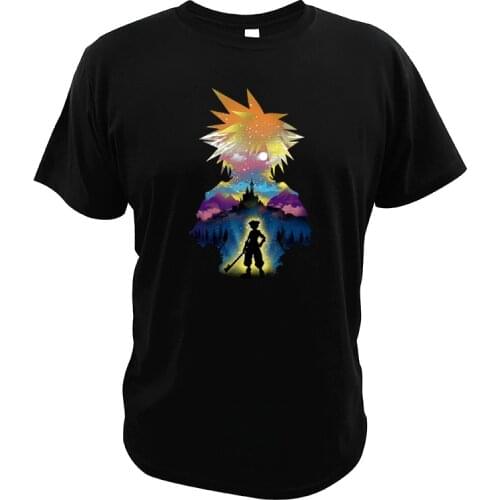 Kingdom Hearts T Shirt Tees Digital Print Harajuku Sora Keyblade Camisetas Role Playing Game Tops Men Cotton T-shirt