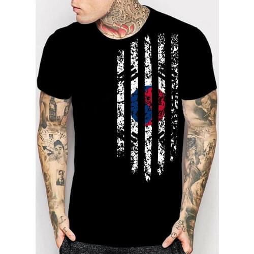 Korea Vintage Flag Print T-Shirt MenS Womens Black Short Sleeve Tops Shirt cotton Men Tee Shirts Classical 2019 O Neck T shirt
