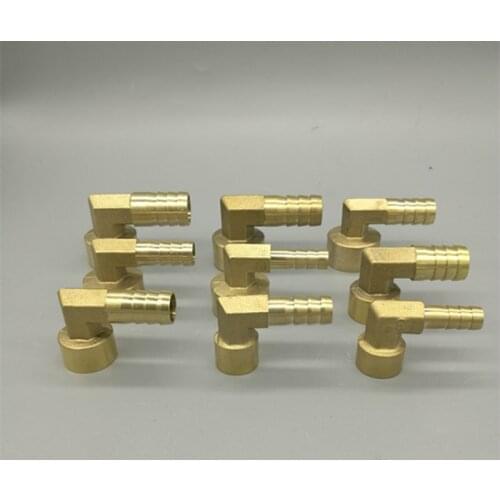 Brass Hose Pipe Fitting Elbow 8mm 10mm 12mm 14mm 16mm Barb Tail 1/4" 3/8" 1/2" BSP Female Thread Copper Connector Joint Coupler