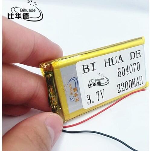 Li-po Polymer battery 2200 mah 3.7V 604070 smart home MP3 speakers Li-ion battery for dvr,GPS,mp3,mp4,cell phone,speak