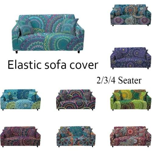 Mandala Stretch Sofa Covers Elastic Corner Couch Cover Slipcovers Sofa Protector 1/2/3/4 Seater For Living Room