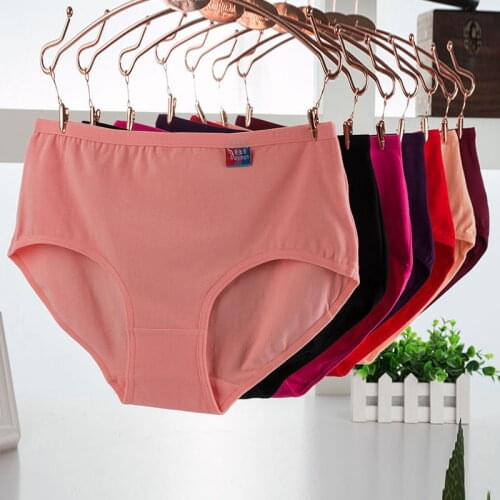Wholesale 10Pcs/lot ropa interior femenina Cotton candy color Underwears Women Panties Plus Size 5XL lingerie womens briefs