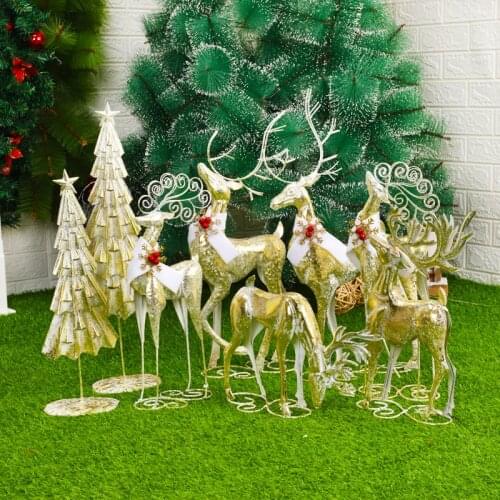2022 New Home Decoration Iron Sika Deer Christmas Tree Ornaments Christmas Gifts Handmade Art Entrance Living Room Decoration