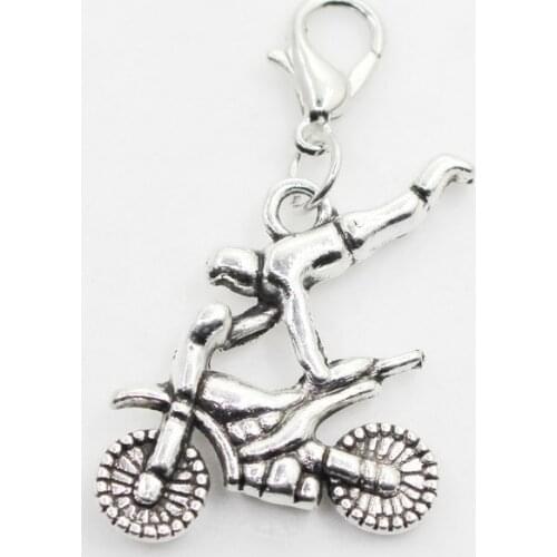 Wholesale 50pcs/lot Motorcycle Acrobatics Sports Dangle Charms Diy Bracelet&Bangle Jewelry Accessory Hanging Charm