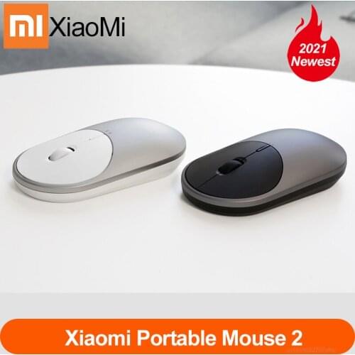 Original Xiaomi wireless mouse portable mouse 2 aluminum alloy ABS material 2.4GHz WiFi Bluetooth control adjustable DPI