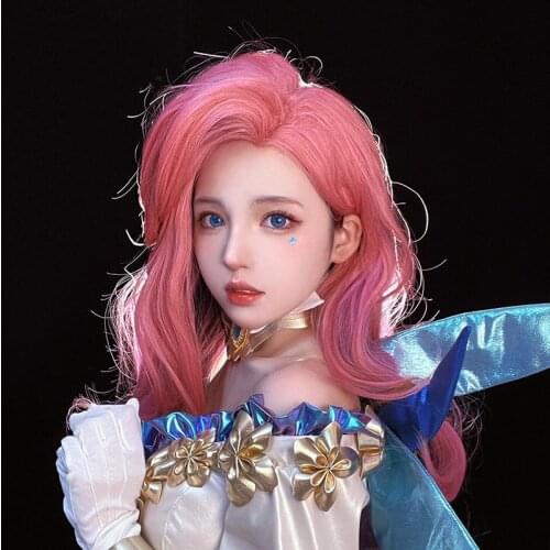 100CM KDA Seraphin Wig Side Part Pink Wig Ombre Purple Long Gradient Wavy Curly Wig Cosplay Costume Accessories Women