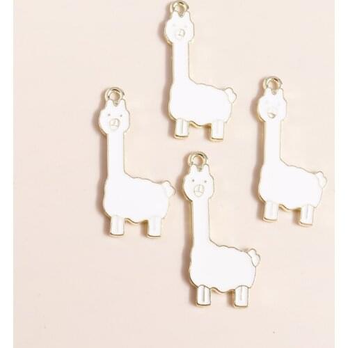 10pcs 15*32mm Animal Charms Alpaca Necklaces Earrings Making Accessories Original Bracelets Pendants Charms Handmade Jewelry