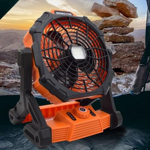 Portable Camping Fan with LED Lamp Cooling Fan Rechargeable Lightweight 270 ° Rotating
