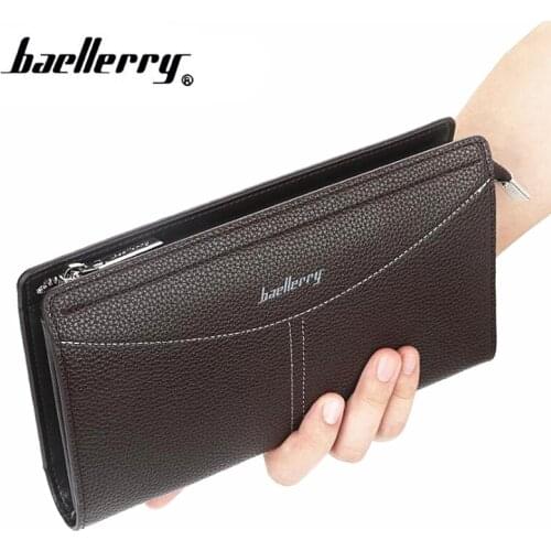 Casual Men Clutch Bag With Card Holder Baellerry Long Zipper Men Wallets Coin Pocket Fashion Business Male Clutch Phone Purse